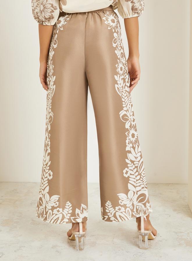 Styli Women Beige Wide Leg Pants - Image 3